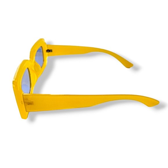 UO Margot chunky oversized rectangular yellow square sunglasses NEW - Picture 4 of 7